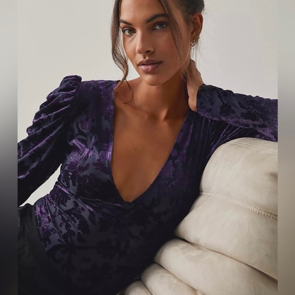 Free People Tops - NWT Free People Magic Hour Bodysuit- Deep Sea Combo